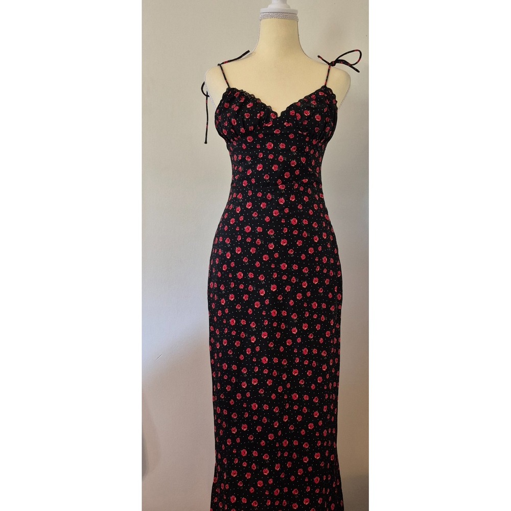 Princess Polly Size 4 Archerfield Floral Maxi Dress Slip Milkmaid Lace Coquette